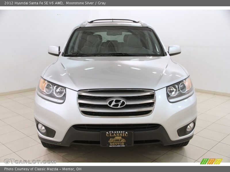 Moonstone Silver / Gray 2012 Hyundai Santa Fe SE V6 AWD