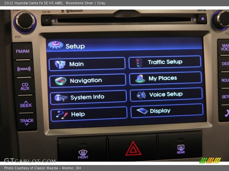 Moonstone Silver / Gray 2012 Hyundai Santa Fe SE V6 AWD