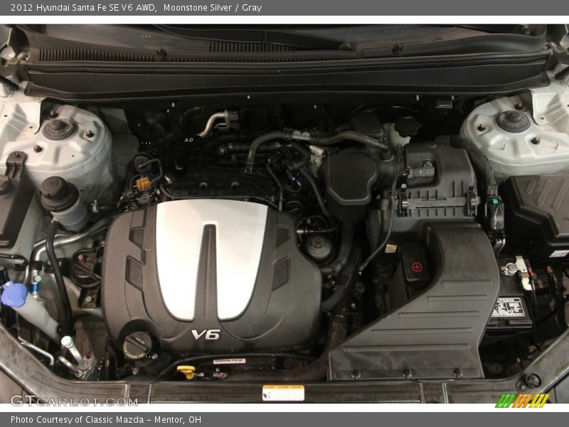 Moonstone Silver / Gray 2012 Hyundai Santa Fe SE V6 AWD
