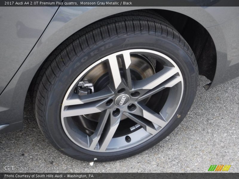 Monsoon Gray Metallic / Black 2017 Audi A4 2.0T Premium Plus quattro
