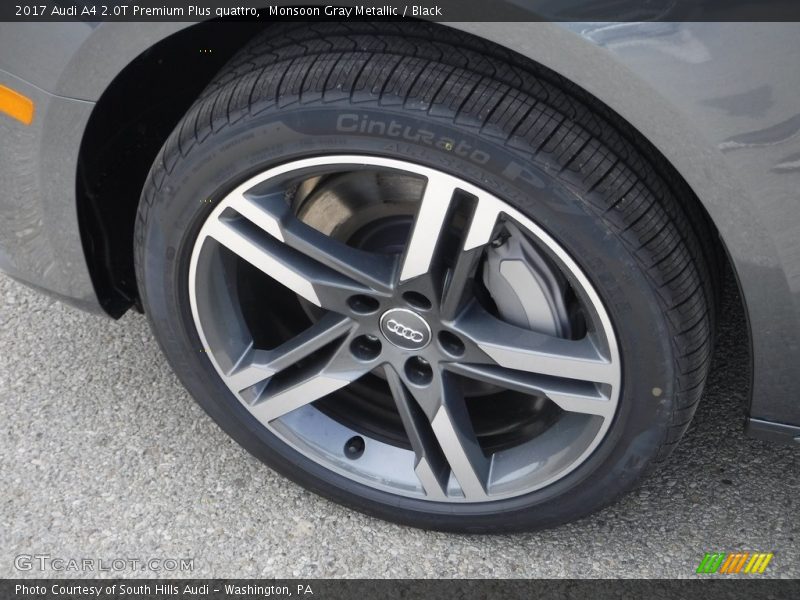 Monsoon Gray Metallic / Black 2017 Audi A4 2.0T Premium Plus quattro