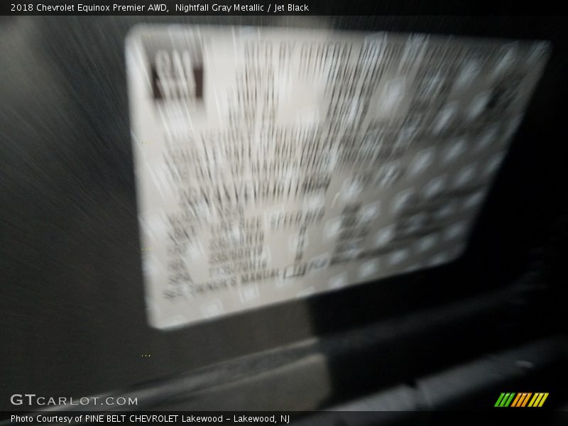 Nightfall Gray Metallic / Jet Black 2018 Chevrolet Equinox Premier AWD