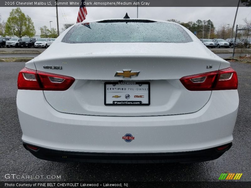 Summit White / Dark Atmosphere/Medium Ash Gray 2016 Chevrolet Malibu LS