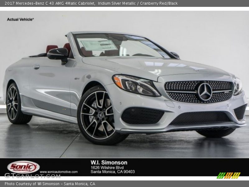 Iridium Silver Metallic / Cranberry Red/Black 2017 Mercedes-Benz C 43 AMG 4Matic Cabriolet