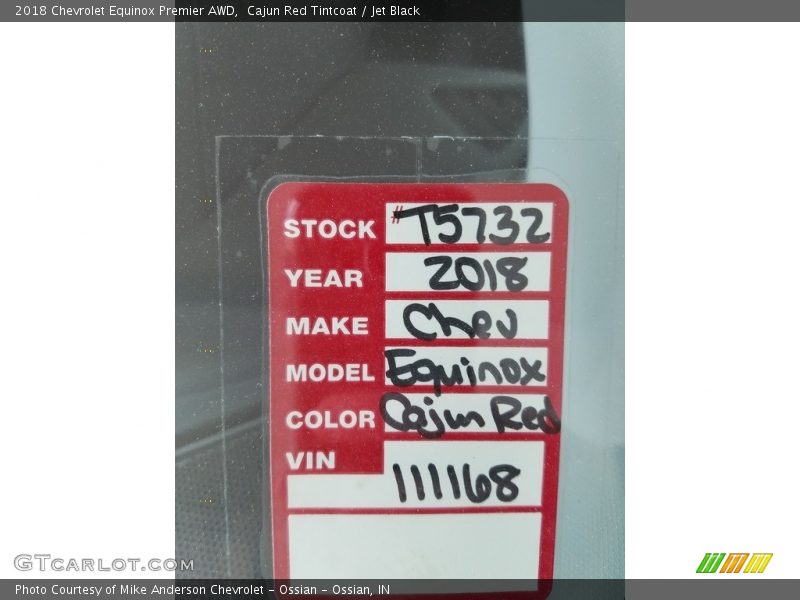Cajun Red Tintcoat / Jet Black 2018 Chevrolet Equinox Premier AWD