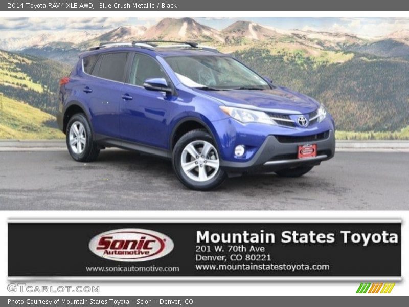 Blue Crush Metallic / Black 2014 Toyota RAV4 XLE AWD