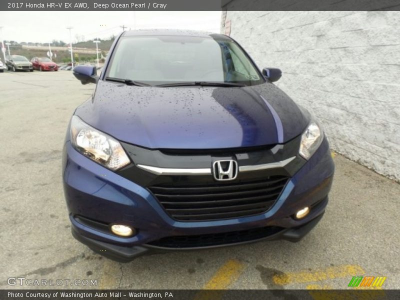 Deep Ocean Pearl / Gray 2017 Honda HR-V EX AWD