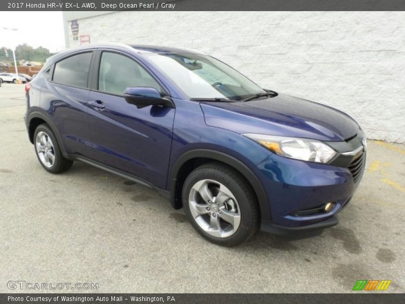 Deep Ocean Pearl / Gray 2017 Honda HR-V EX-L AWD