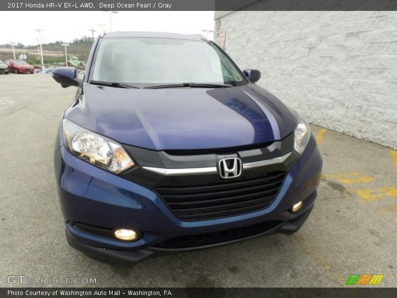 Deep Ocean Pearl / Gray 2017 Honda HR-V EX-L AWD