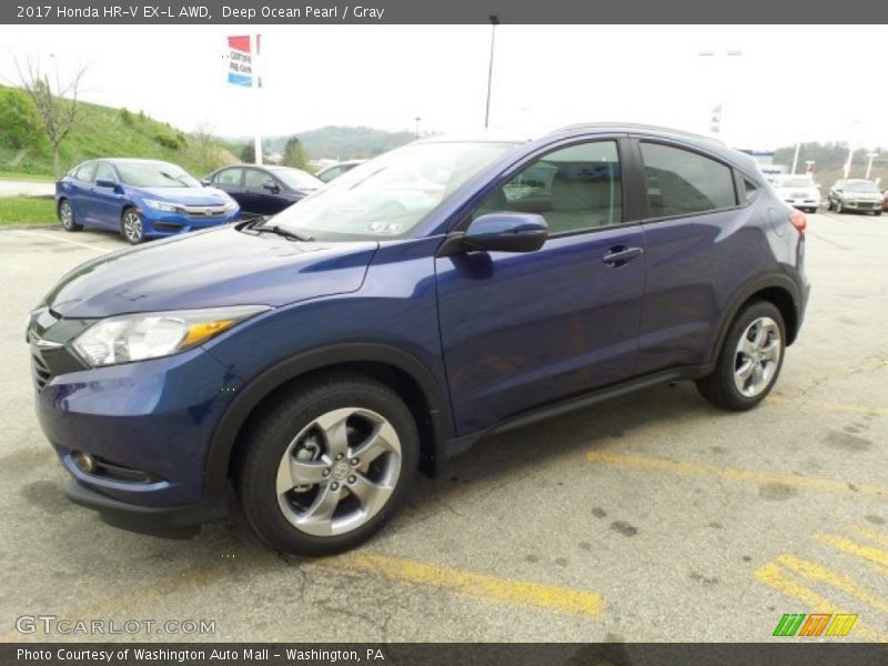 Deep Ocean Pearl / Gray 2017 Honda HR-V EX-L AWD