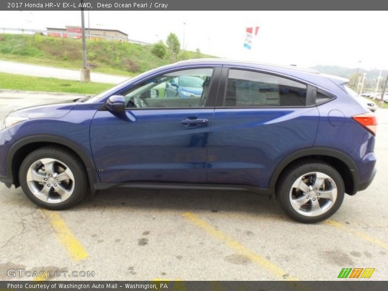 Deep Ocean Pearl / Gray 2017 Honda HR-V EX-L AWD