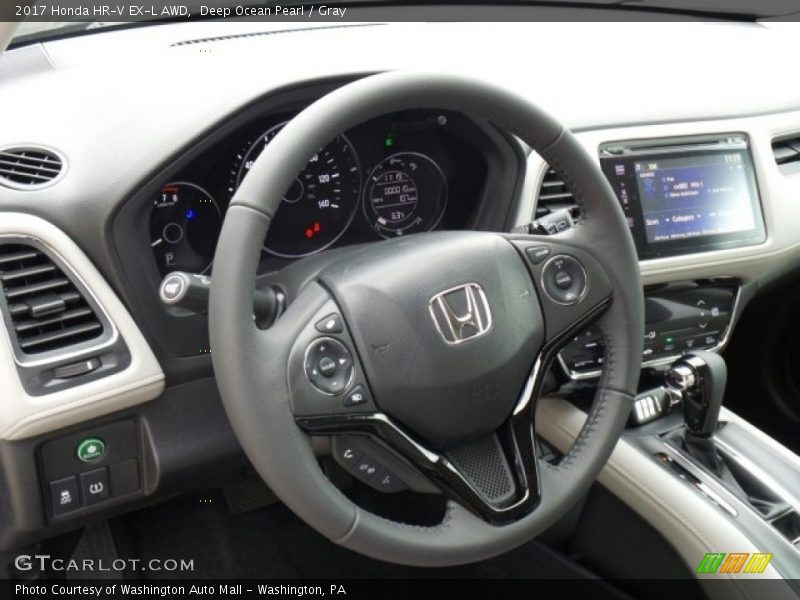 Deep Ocean Pearl / Gray 2017 Honda HR-V EX-L AWD