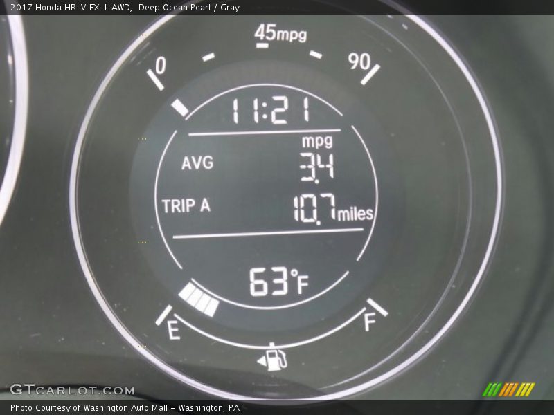 Deep Ocean Pearl / Gray 2017 Honda HR-V EX-L AWD