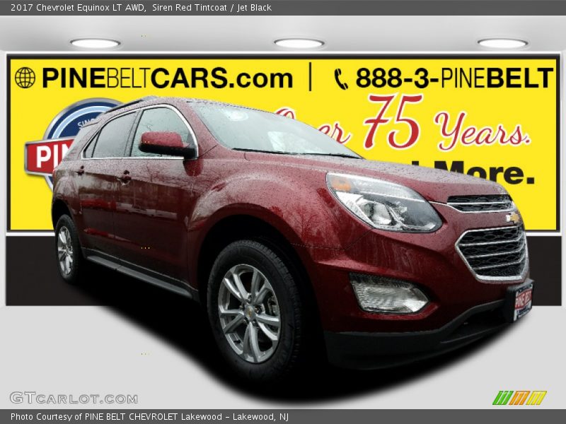 Siren Red Tintcoat / Jet Black 2017 Chevrolet Equinox LT AWD
