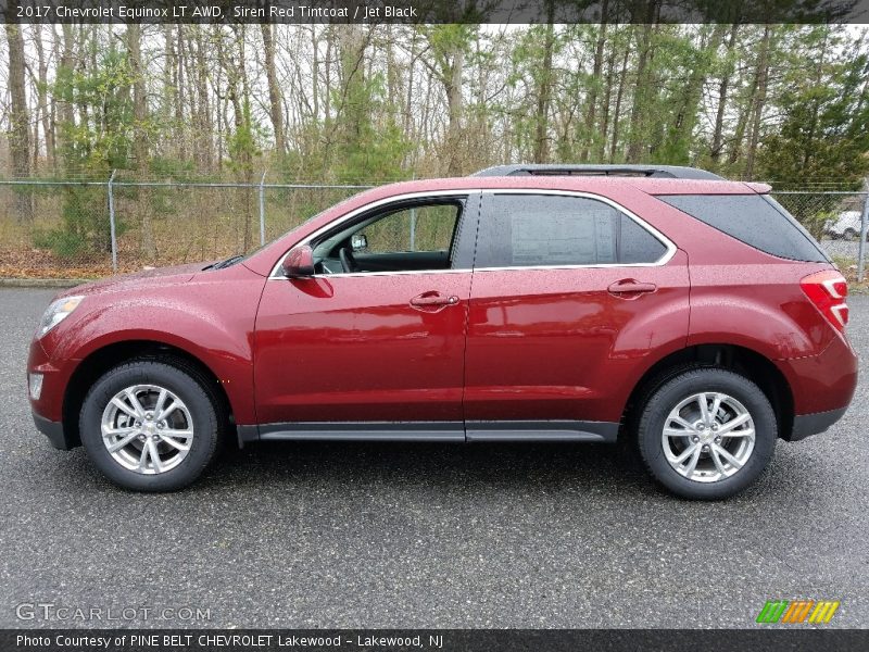 Siren Red Tintcoat / Jet Black 2017 Chevrolet Equinox LT AWD