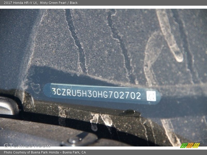 Misty Green Pearl / Black 2017 Honda HR-V LX