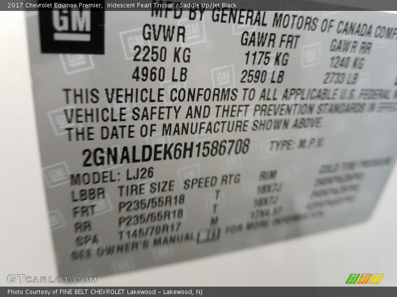 Iridescent Pearl Tricoat / Saddle Up/Jet Black 2017 Chevrolet Equinox Premier