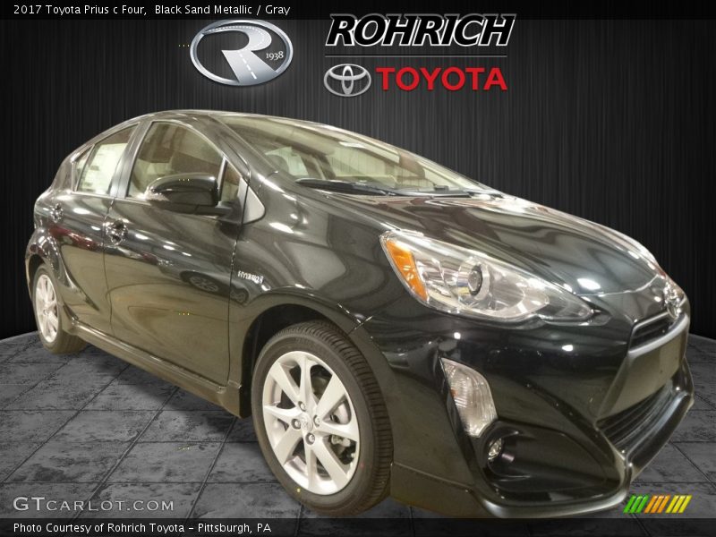 Black Sand Metallic / Gray 2017 Toyota Prius c Four