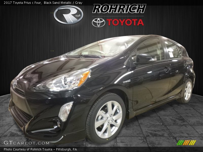 Black Sand Metallic / Gray 2017 Toyota Prius c Four