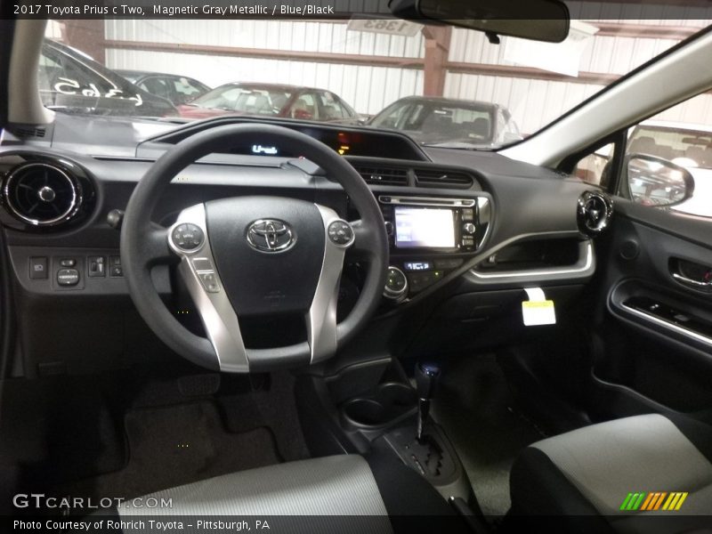 Magnetic Gray Metallic / Blue/Black 2017 Toyota Prius c Two