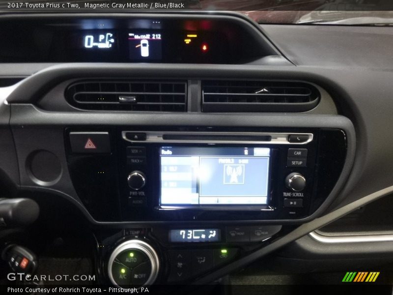 Magnetic Gray Metallic / Blue/Black 2017 Toyota Prius c Two