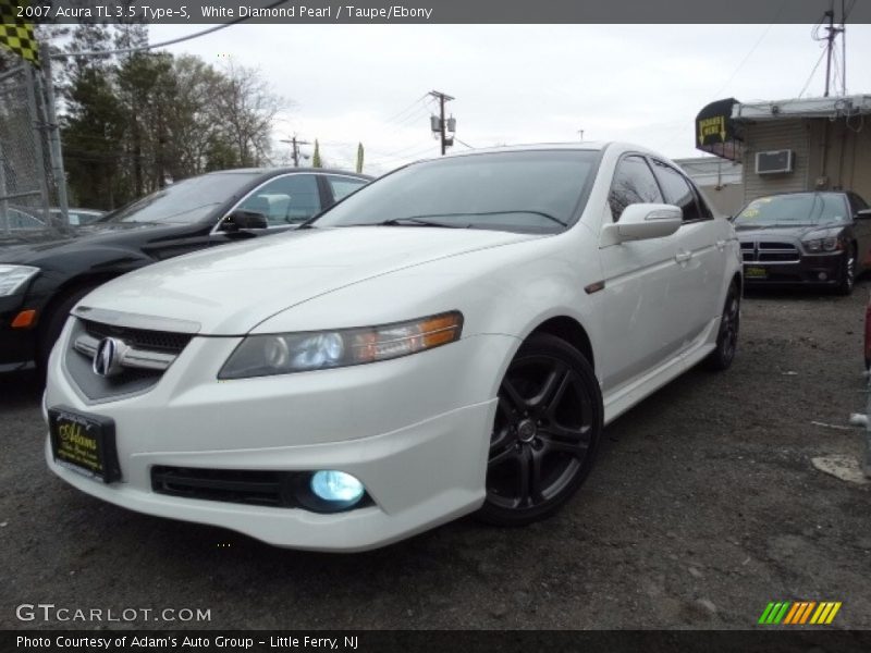 White Diamond Pearl / Taupe/Ebony 2007 Acura TL 3.5 Type-S