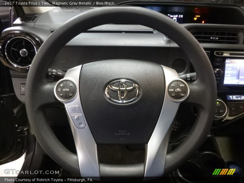 Magnetic Gray Metallic / Blue/Black 2017 Toyota Prius c Two