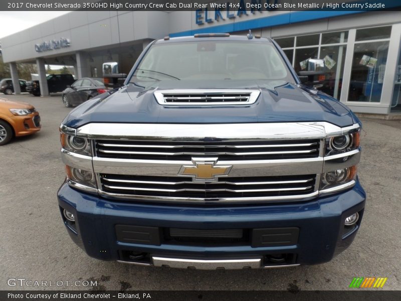 Deep Ocean Blue Metallic / High Country Saddle 2017 Chevrolet Silverado 3500HD High Country Crew Cab Dual Rear Wheel 4x4