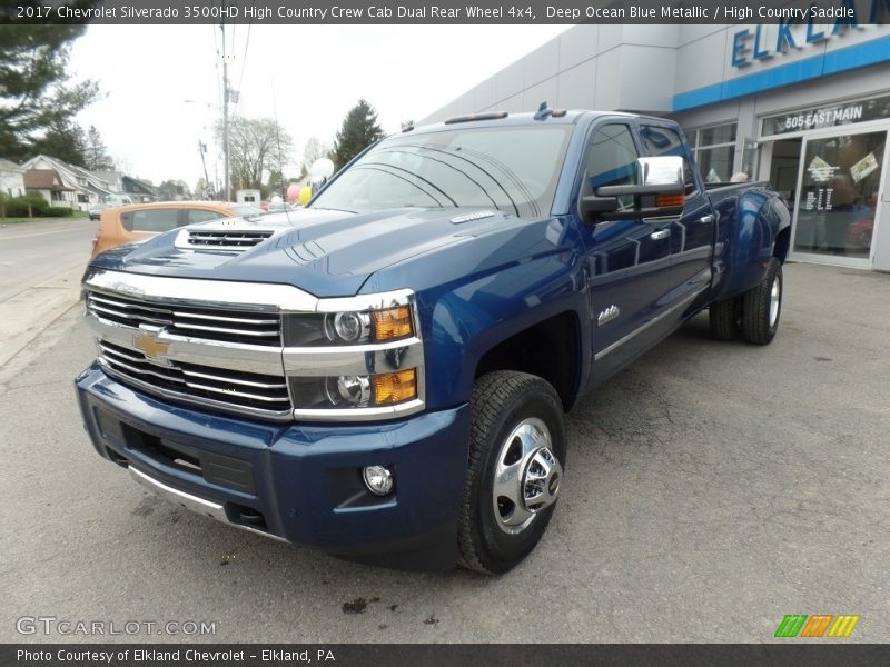 Deep Ocean Blue Metallic / High Country Saddle 2017 Chevrolet Silverado 3500HD High Country Crew Cab Dual Rear Wheel 4x4