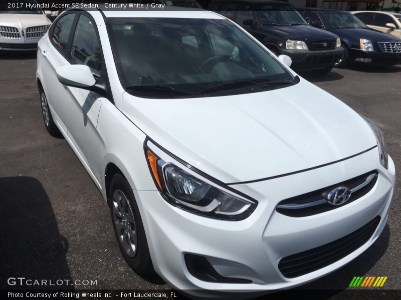 Century White / Gray 2017 Hyundai Accent SE Sedan