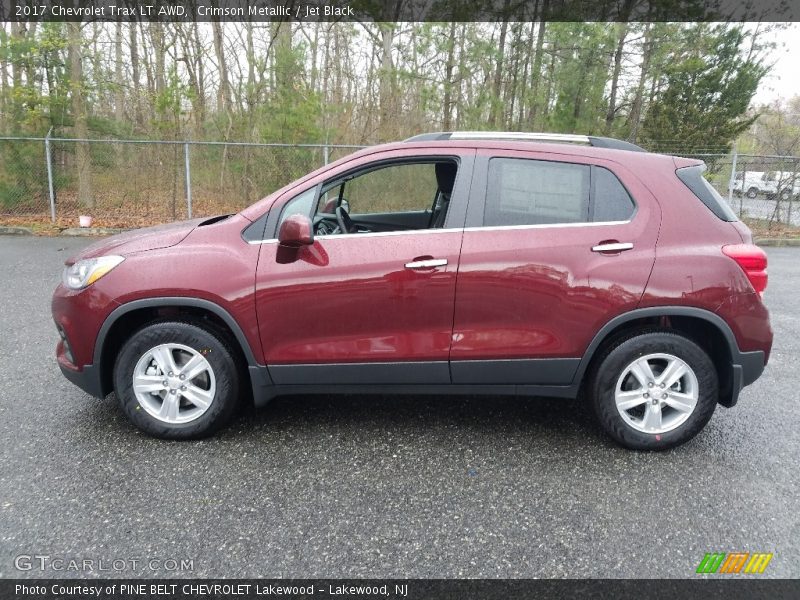 Crimson Metallic / Jet Black 2017 Chevrolet Trax LT AWD