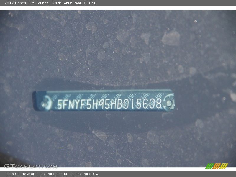 Black Forest Pearl / Beige 2017 Honda Pilot Touring