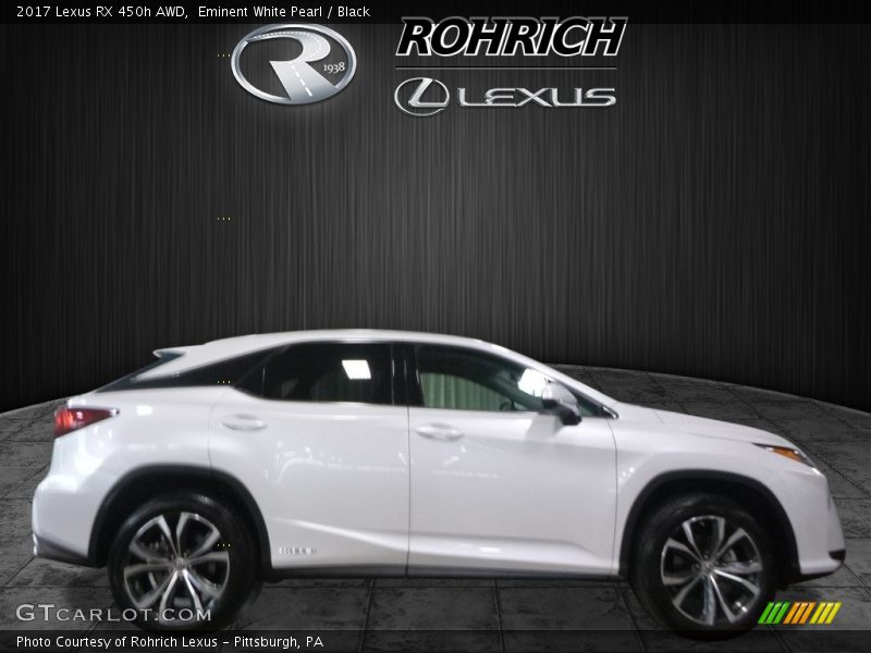 Eminent White Pearl / Black 2017 Lexus RX 450h AWD