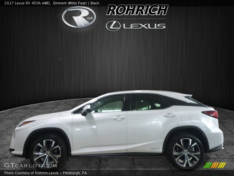Eminent White Pearl / Black 2017 Lexus RX 450h AWD