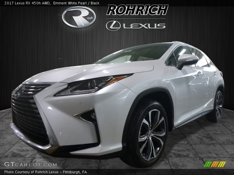 Eminent White Pearl / Black 2017 Lexus RX 450h AWD