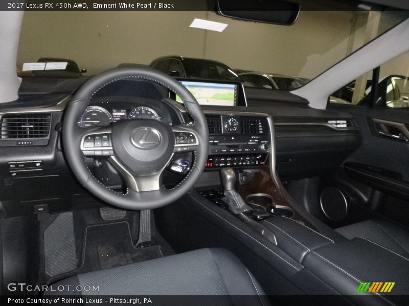 Eminent White Pearl / Black 2017 Lexus RX 450h AWD