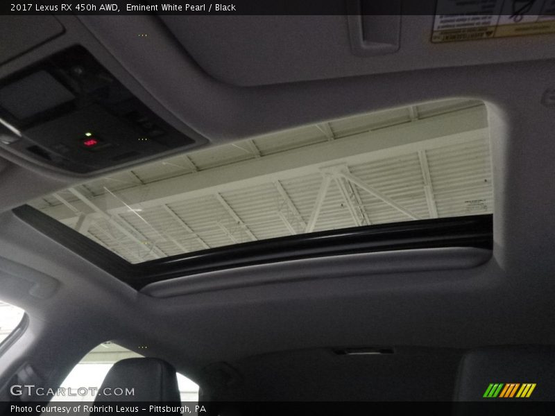 Eminent White Pearl / Black 2017 Lexus RX 450h AWD