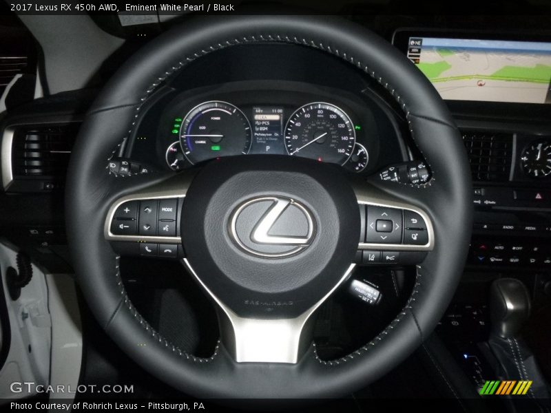 Eminent White Pearl / Black 2017 Lexus RX 450h AWD