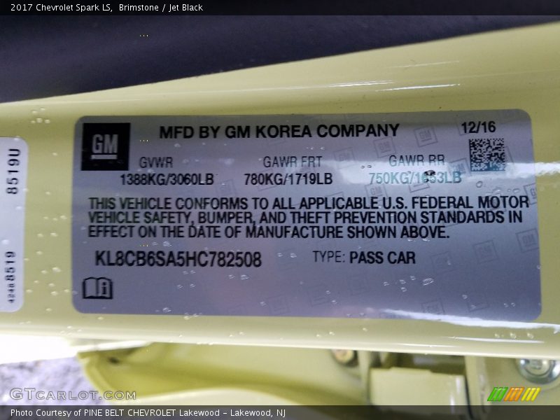 Brimstone / Jet Black 2017 Chevrolet Spark LS