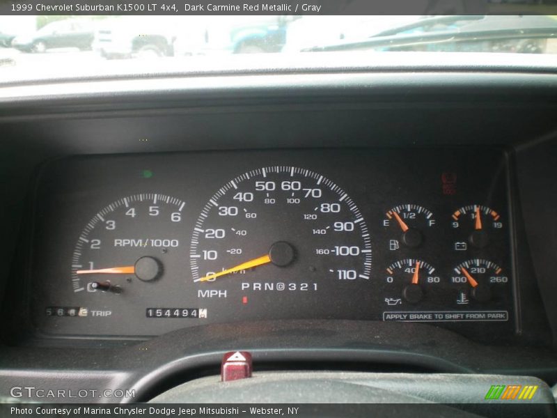 Dark Carmine Red Metallic / Gray 1999 Chevrolet Suburban K1500 LT 4x4