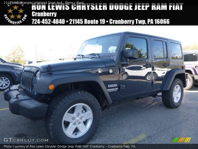 Rhino / Black 2017 Jeep Wrangler Unlimited Sport 4x4