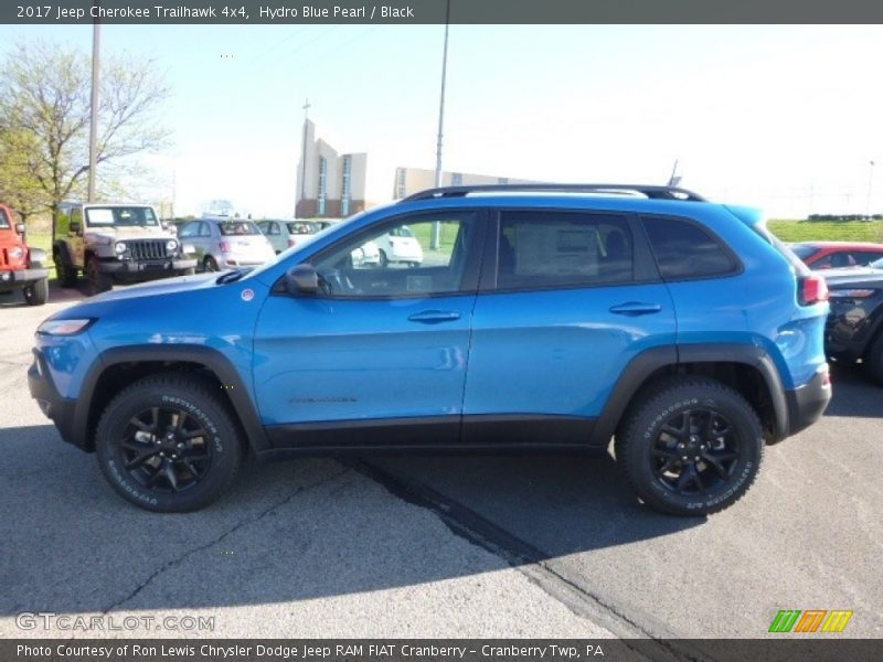 Hydro Blue Pearl / Black 2017 Jeep Cherokee Trailhawk 4x4