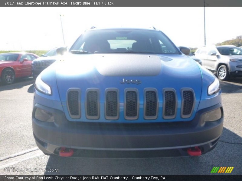 Hydro Blue Pearl / Black 2017 Jeep Cherokee Trailhawk 4x4