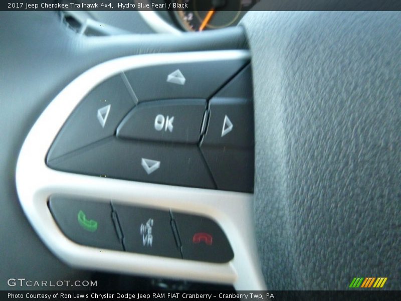 Hydro Blue Pearl / Black 2017 Jeep Cherokee Trailhawk 4x4