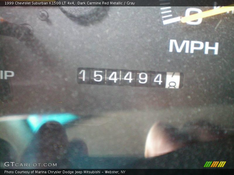 Dark Carmine Red Metallic / Gray 1999 Chevrolet Suburban K1500 LT 4x4