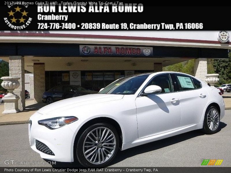 Trofeo (Trophy) White Tri-Coat / Tan 2017 Alfa Romeo Giulia Ti AWD