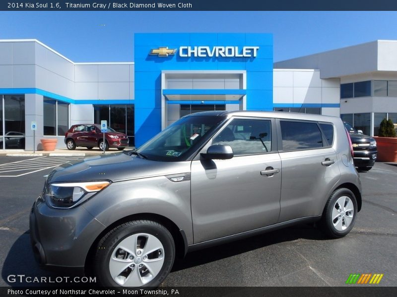 Titanium Gray / Black Diamond Woven Cloth 2014 Kia Soul 1.6