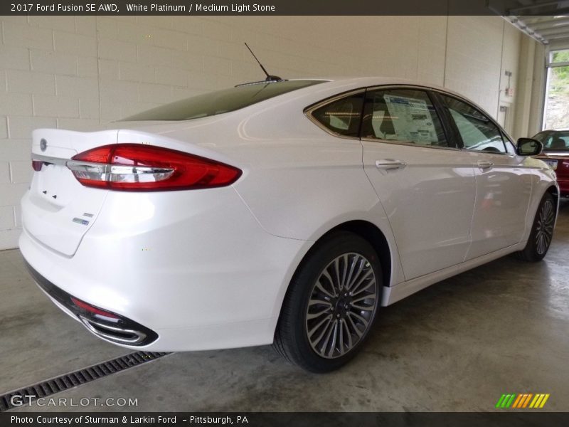 White Platinum / Medium Light Stone 2017 Ford Fusion SE AWD
