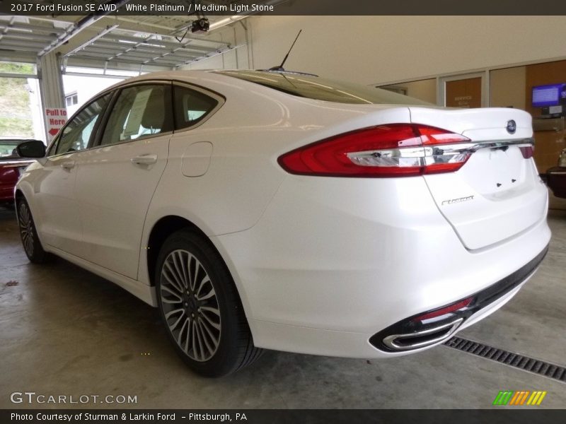 White Platinum / Medium Light Stone 2017 Ford Fusion SE AWD