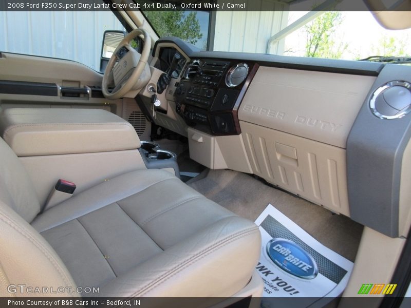 Oxford White / Camel 2008 Ford F350 Super Duty Lariat Crew Cab 4x4 Dually